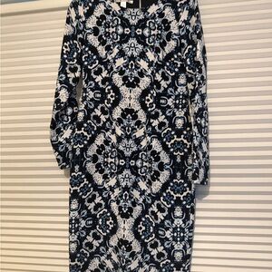 Maggy London Black and White Long Sleeve Dress